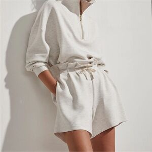 Varley Cream Athletic Shorts